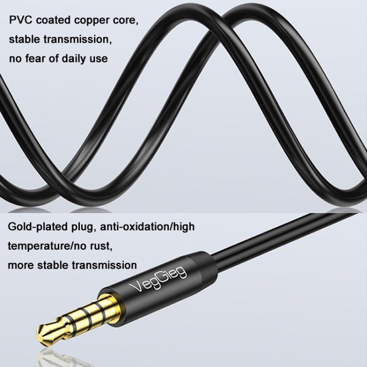 VegGieg 3.5mm Male To Male Aux Audio Cable Phone Computer Car Earphone Listening Audio Connection Cable
