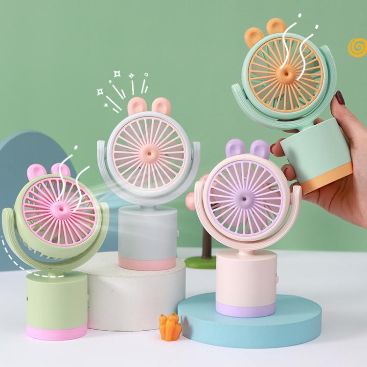 Cartoon Rabbit Desktop Fan USB Charging Handheld Fan Up And Down Adjustable Wind Direction