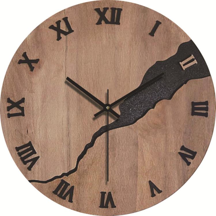 12-inch Imitation Wood Grain Texture Decorative Wall Clock Silent Quartz Clock Holiday Gift