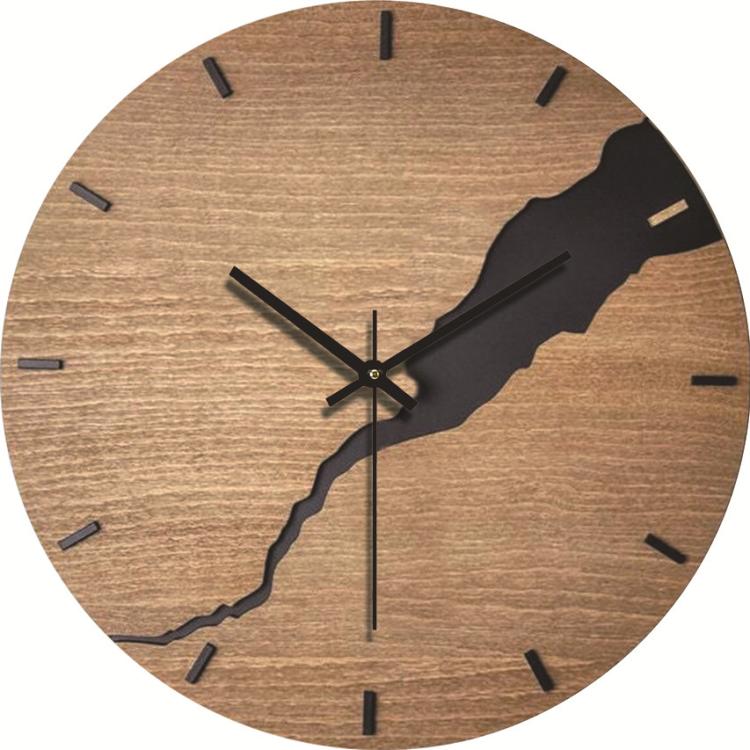 12-inch Imitation Wood Grain Texture Decorative Wall Clock Silent Quartz Clock Holiday Gift