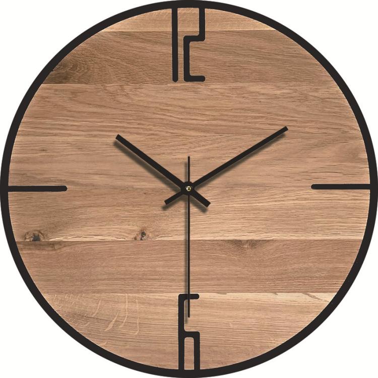12-inch Imitation Wood Grain Texture Decorative Wall Clock Silent Quartz Clock Holiday Gift