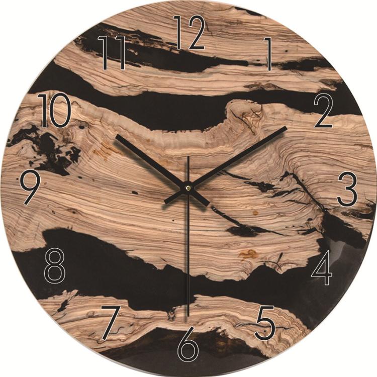 12-inch Imitation Wood Grain Texture Decorative Wall Clock Silent Quartz Clock Holiday Gift