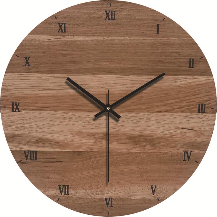 12-inch Imitation Wood Grain Texture Decorative Wall Clock Silent Quartz Clock Holiday Gift