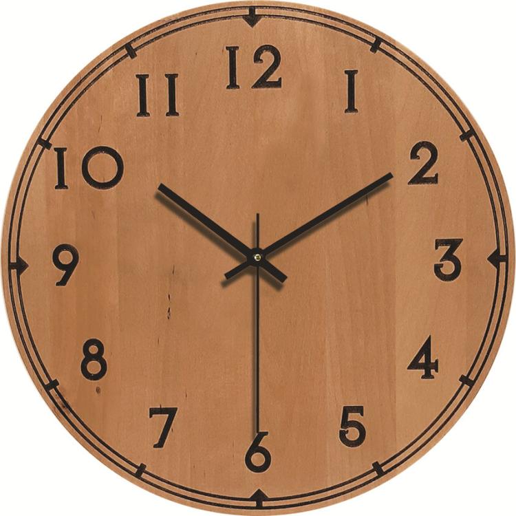 12-inch Imitation Wood Grain Texture Decorative Wall Clock Silent Quartz Clock Holiday Gift