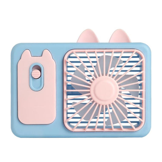 Cute Cartoon Kitten Camera Handheld Large Wind Rechargeable Fan With Stand Desktop Fan