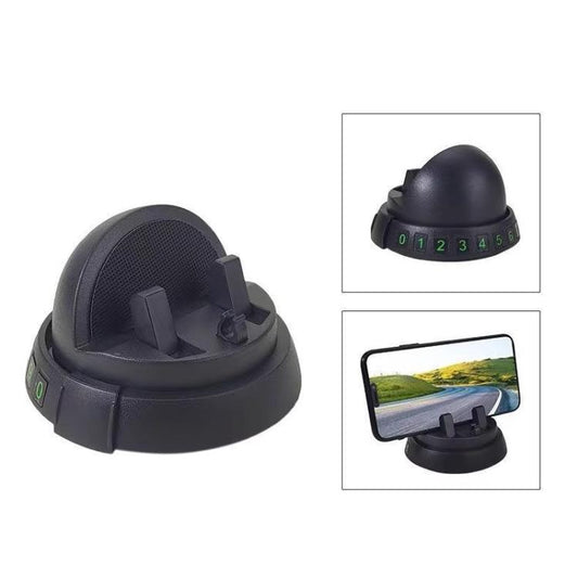 Car Phone Holder Dashboard Mount with Glow-in-the-Dark Parking Number Plate