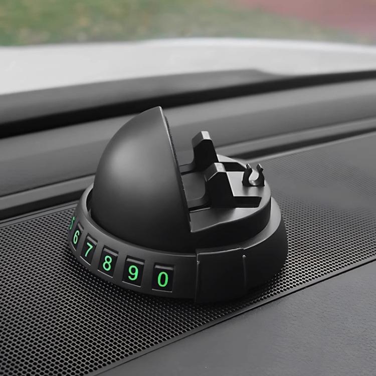 Car Phone Holder Dashboard Mount with Glow-in-the-Dark Parking Number Plate
