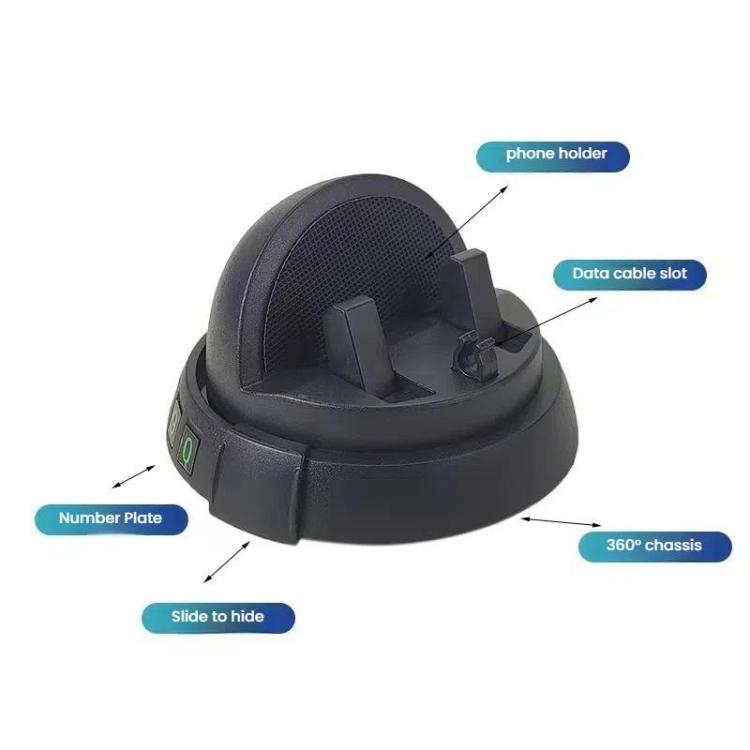 Car Phone Holder Dashboard Mount with Glow-in-the-Dark Parking Number Plate