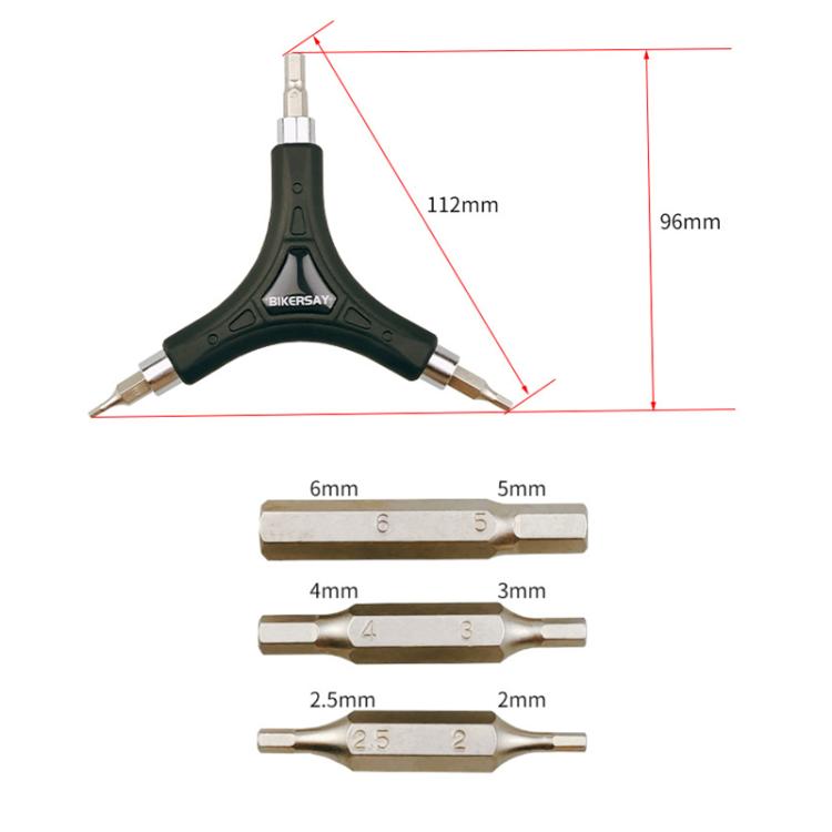 BIKERSAY Bicycle Multi-Function Triangular Hexagonal Y-Type Wrench