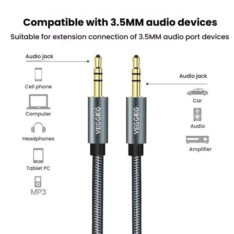VegGieg Aux Car Audio Cable 3.5mm Male To Male Connection Cable For Phone Computer Stereo Amplifier Earphone