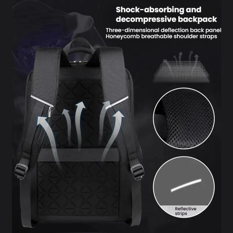 17.3-18 Inch Hard Shell Laptop Backpack with USB+Type-C Charging Ports Unisex Anti-Theft  Business Travel Bag