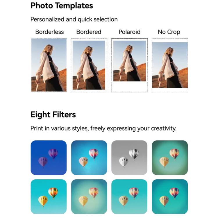 TELESIN Portable Instant Photo Printer With Magnetic Bag & Self-Adhesive Photo Paper For Travel & Memories