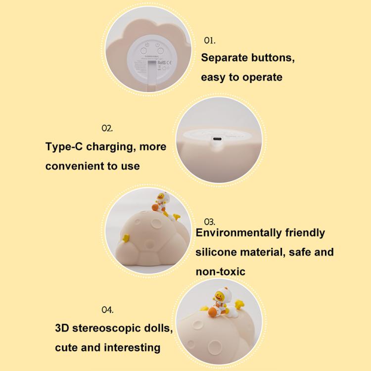 ICARER FAMILY IF-YD04 Cartoon Silicone Night Light Ornaments Astronaut Moon Lamp