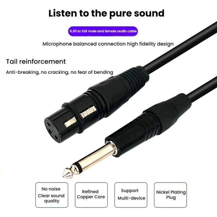 VEGGIEG 3Pin XLR Speaker Loudspeaker Cable Mixer Balanced Audio Microphone Cable