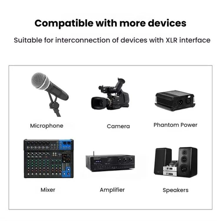 VEGGIEG 3Pin XLR Speaker Loudspeaker Cable Mixer Balanced Audio Microphone Cable