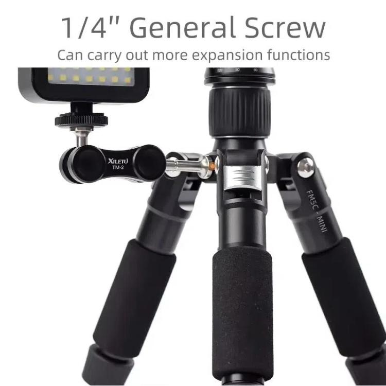 XILETU FM5C-MINI Adjustable 16.5-51cm Aluminum Tripod with 26mm Ball Head 6kg Load Capacity for 360-degree Panoramic Shooting