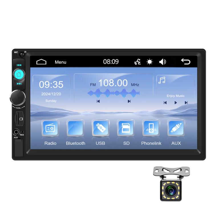 7 Inch Wired Carplay Dual Butt MP5 Player Bluetooth Big Screen Car Center Control