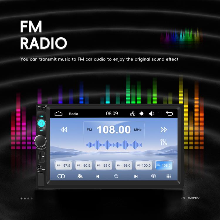 7 Inch Wired Carplay Dual Butt MP5 Player Bluetooth Big Screen Car Center Control