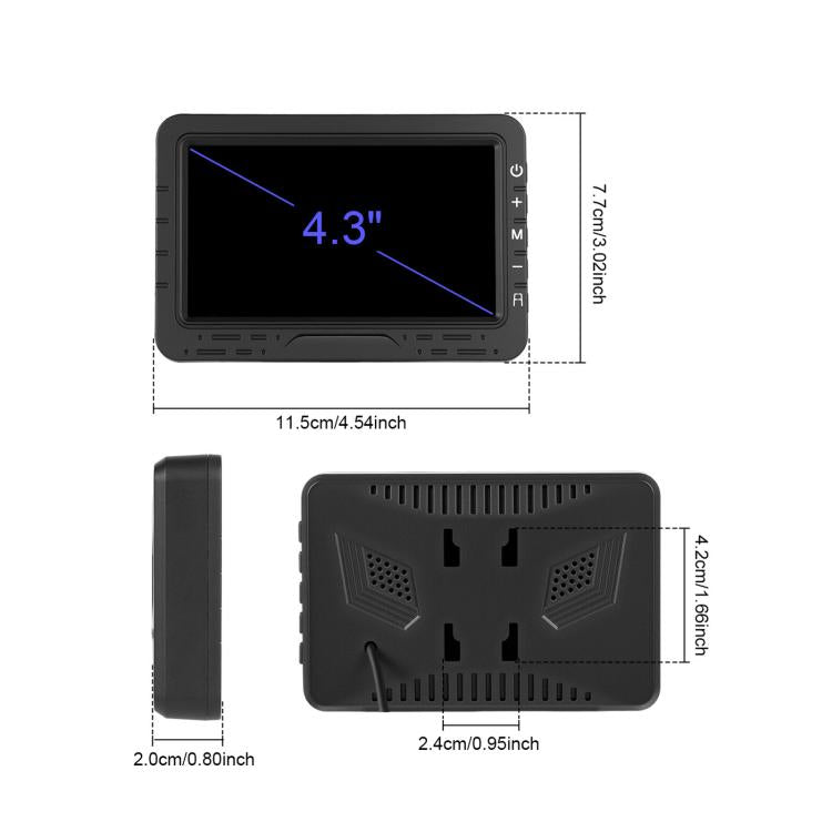 4.3 Inch Reversing Display Digital Wired HD 1 To 1 Set