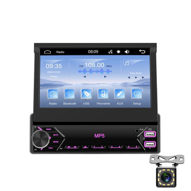 7 inch Universal Manual Retractable Screen Car MP5 Player Car Center Control All-in-One Wired Carplay