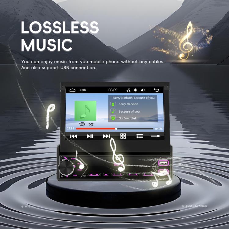 7 inch Universal Manual Retractable Screen Car MP5 Player Car Center Control All-in-One Wired Carplay