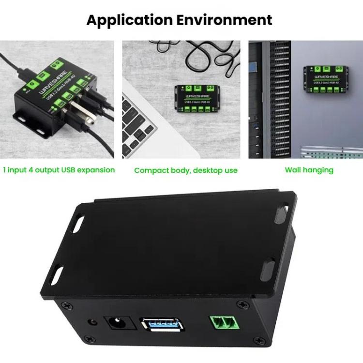 4 Way USB 3.2 Hub 1 To 4 Metal Case Extender