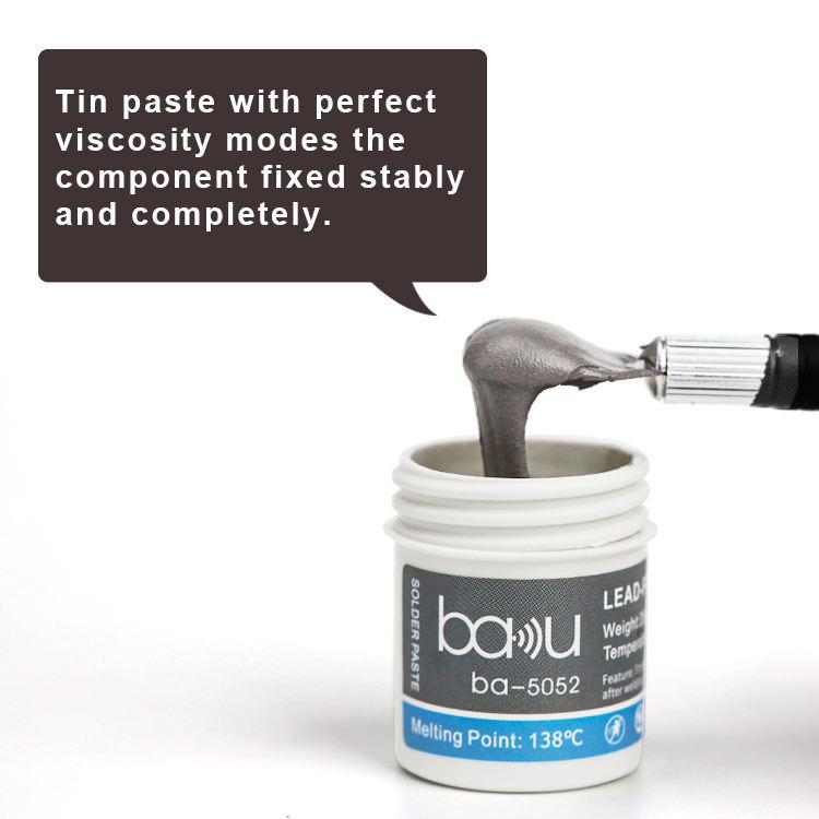 BAKU BA-5052 BGA Solder Paste for Mobile Phone Repair 35g Tin 35-45 Microns, 138 Celsius Melting Point