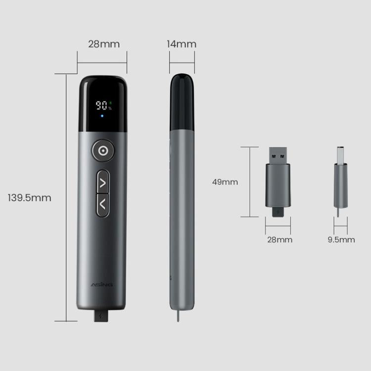 ASiNG A17 Pro Dual Mode Wireless Laser Presentation Pointer - USB/Bluetooth Rechargeable Adjustable Brightness