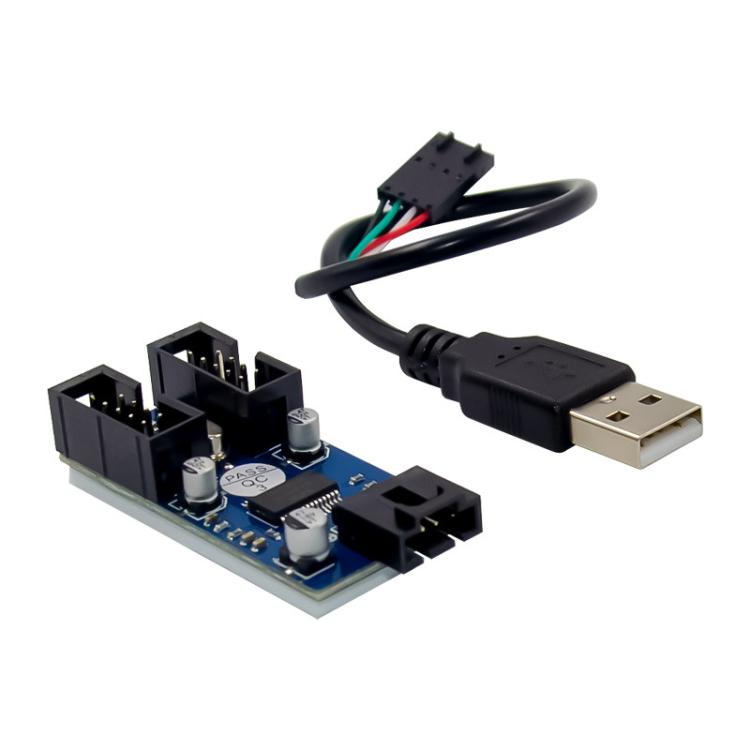 SUNWEIT ST650 GL850 USB2.0 9P To Dual Port Built-in 9P USB2.0 Motherboard Hub