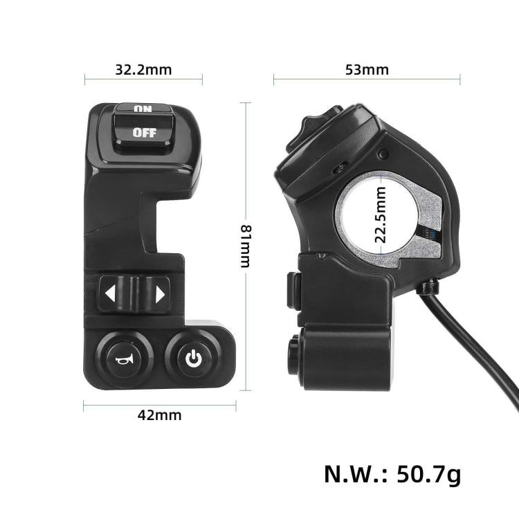 For KuKirin G2 Pro / G2 Max Scooter Handlebar Switch 4-in-1 6-Core Waterproof Control with Turn Signal, Horn, Headlight & Power Button
