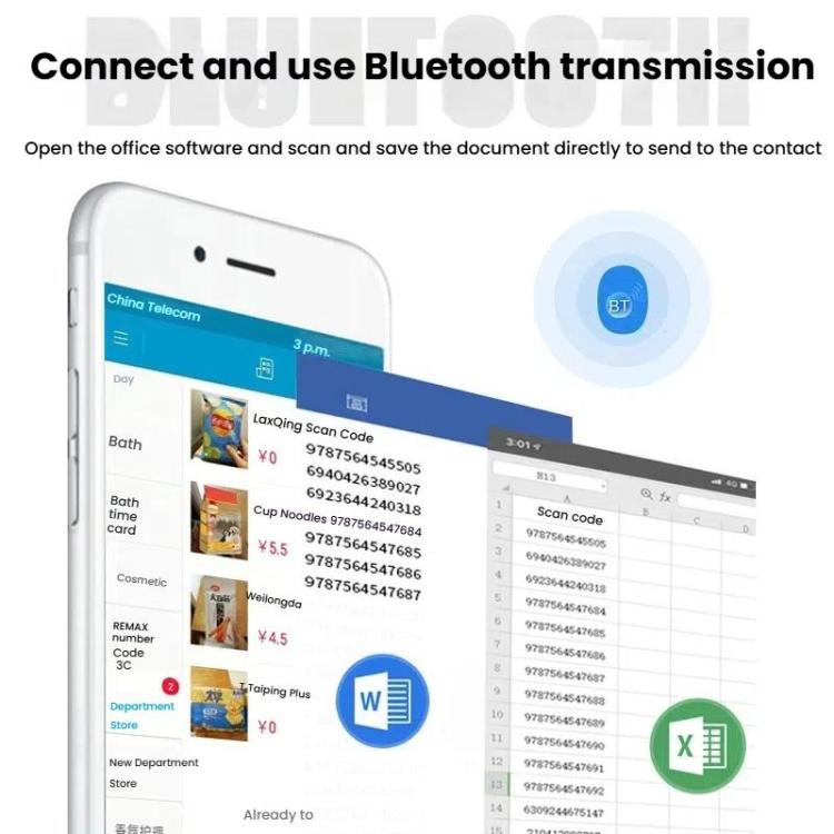 Cell Phone Back Clip Portable Wireless Bluetooth Scanner
