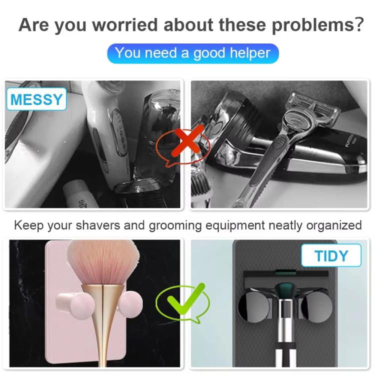3pcs /Pack Wall-Mounted No-Drill Shaver Organizer Manual/Safety Razor Hook