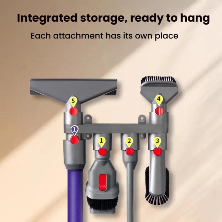 Vacuum Cleaner Wall Mount Storage Rack Accessory Holder Holds Up to 10 Attachments