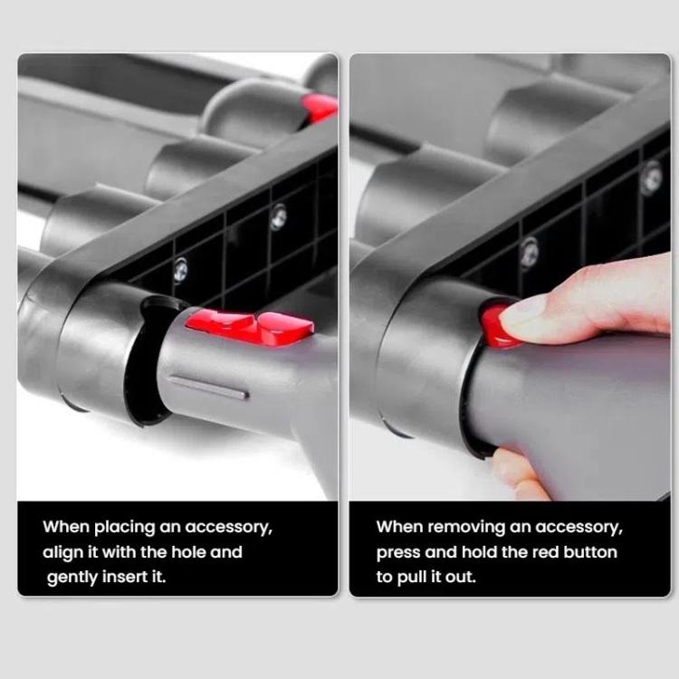 Vacuum Cleaner Wall Mount Storage Rack Accessory Holder Holds Up to 10 Attachments