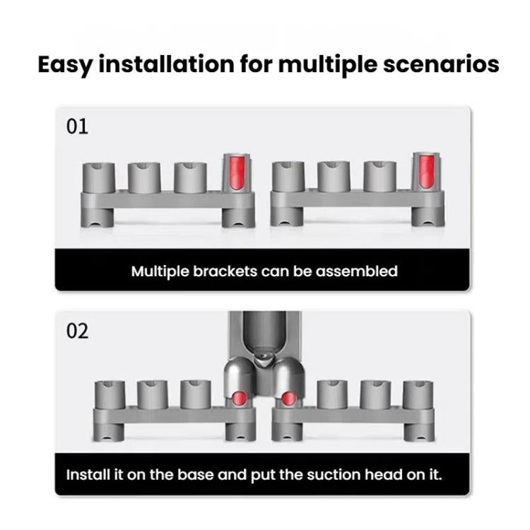 Vacuum Cleaner Wall Mount Storage Rack Accessory Holder Holds Up to 10 Attachments
