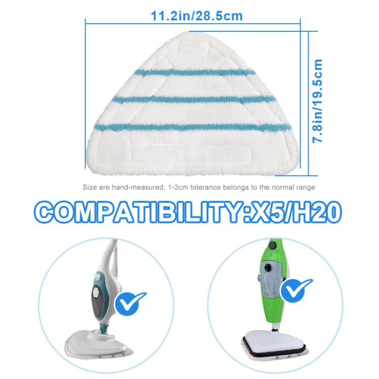 2pcs /Pack For H2O X5 Steam Mop Replacement Pads Microfiber Mop Head