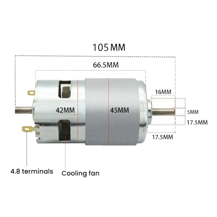 775 All Copper Motor Double Outlet Shaft Belt Sander Polisher Engraving Drill Grinder High Torque Motor