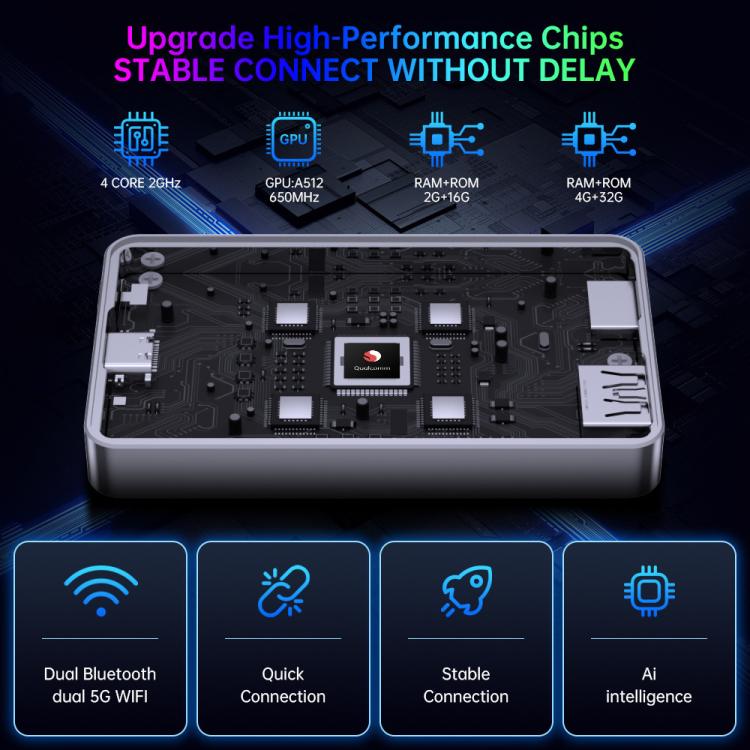 BY971 Wireless CarPlay Adapter 3-In-1 Car TV Stick HDMI Out Sync For Laptop/TV