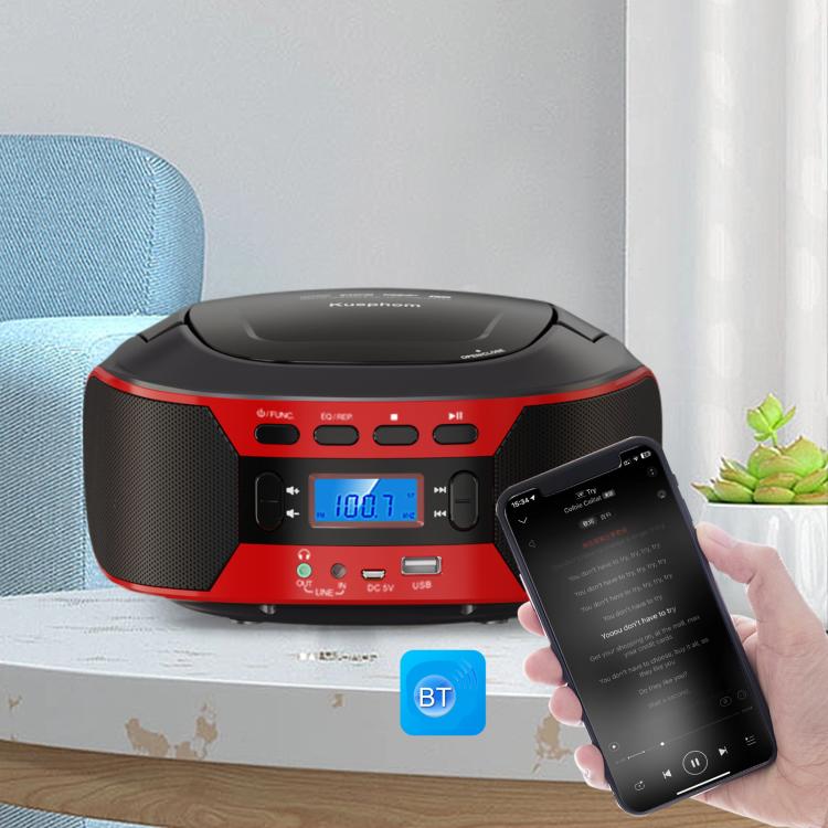 Kuephom W17 Portable Home CD Music Walkman FM Bluetooth Player