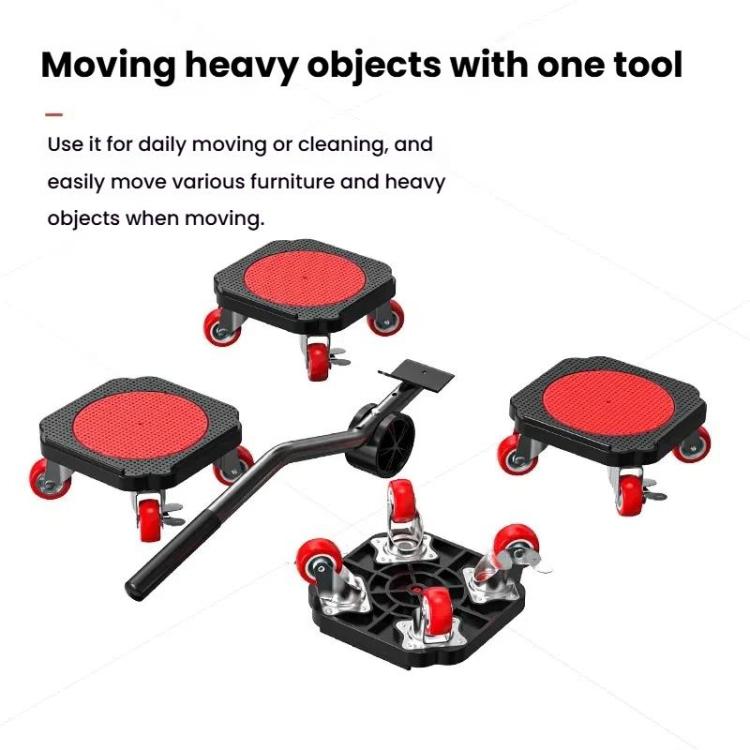 Heavy-Duty Moving Dolly with 360-degree Swivel Wheels & Brake System 3086 lbs Capacity for Furniture, Appliances, Warehouse