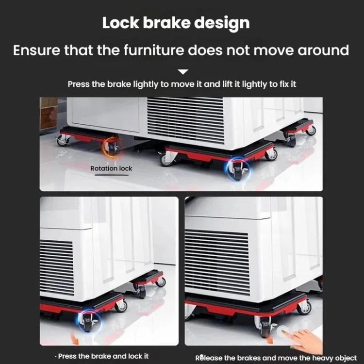 Heavy-Duty Moving Dolly with 360-degree Swivel Wheels & Brake System 3086 lbs Capacity for Furniture, Appliances, Warehouse