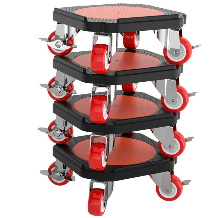 Heavy-Duty Moving Dolly with 360-degree Swivel Wheels & Brake System 3086 lbs Capacity for Furniture, Appliances, Warehouse