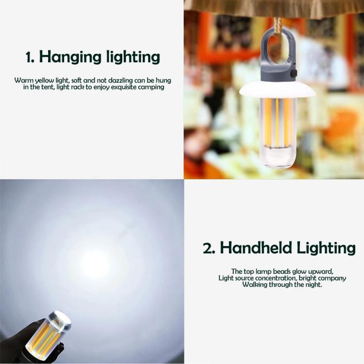 Rechargeable Dual Light Source Camping Lantern & Flashlight Warm/White Portable Outdoor Light