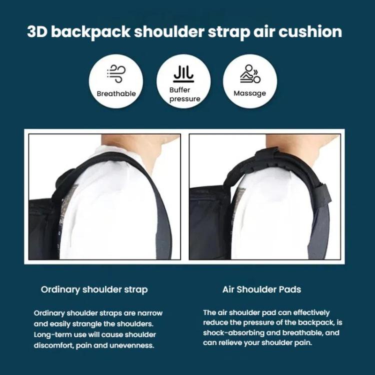Anti-Gravity Backpack Shoulder Pads With TPU Air Cushion Technology To Reduce Shoulder Pain & Pressure