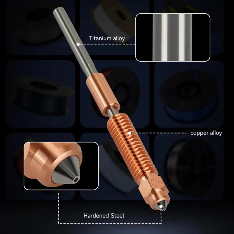 All-in-One Chrome Zirconium Copper Nozzle for Creality Ender-3 V3/K1C/K1 Max 3D Printers