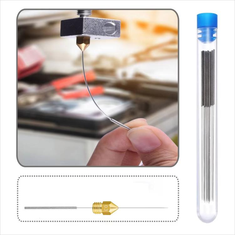 3D Printer Nozzle Cleaning Kit MK8 Nozzle 0.4mm Stainless Steel Cleaning Needle
