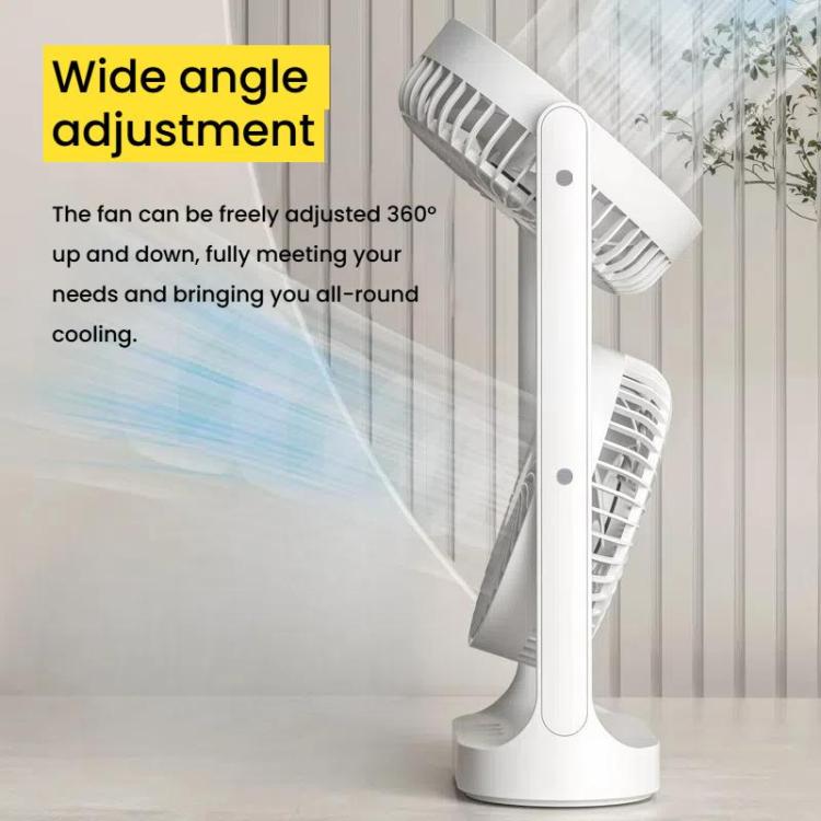 Dual Head Desk Fan 360-degree Adjustable Oscillating Air Circulator 3-Speed Portable Cooling Fan