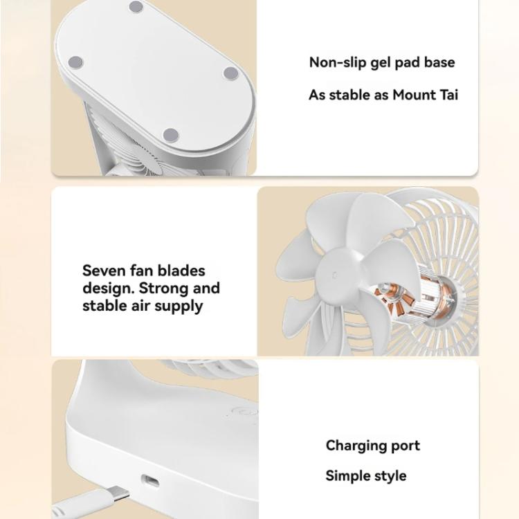 Dual Head Desk Fan 360-degree Adjustable Oscillating Air Circulator 3-Speed Portable Cooling Fan