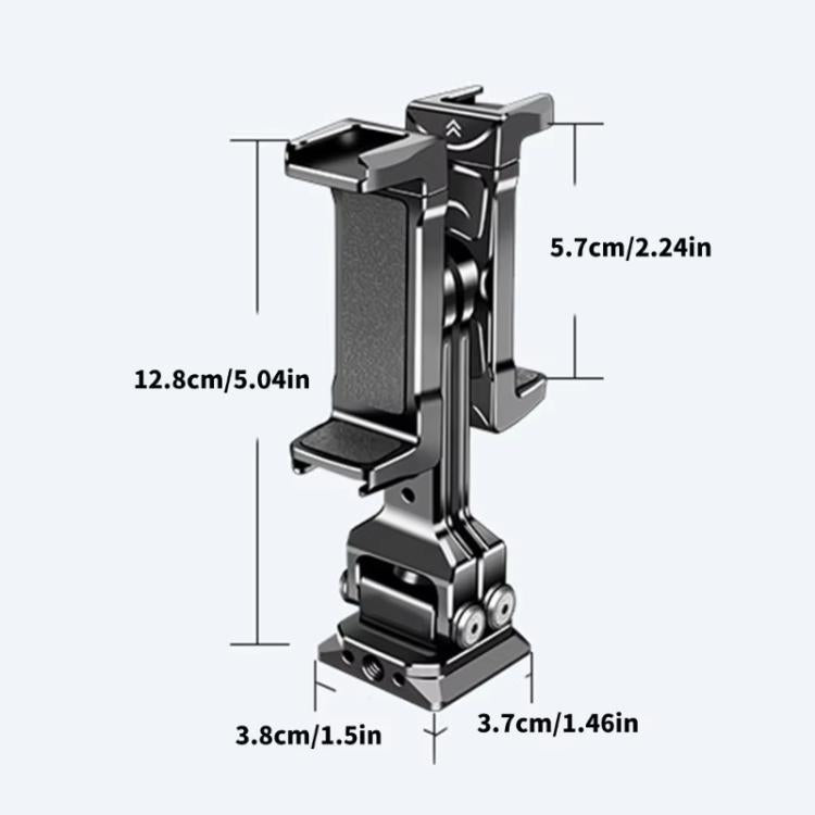 Dual Phone Mount Teleprompter Stand with Arca-Swiss Base Compatible with DJI Stabilizers for Live Streaming/Vlogging/Video Recording