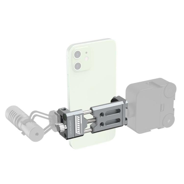Leaplight Dual Cold Shoe All-Metal Phone Mount with 4x1/4 Inch Screw Ports & Arri Locating Holes